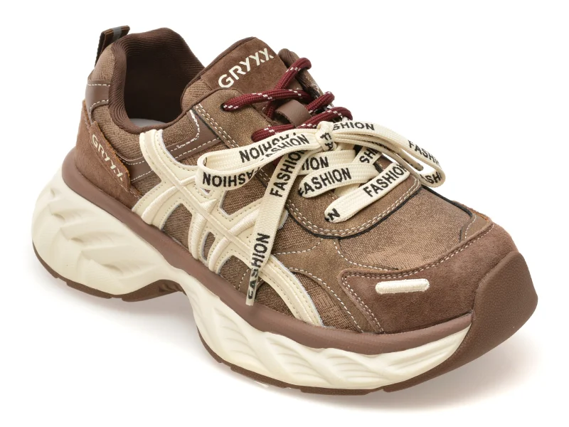 Pantofi sport GRYXX maro, 65336, din piele ecologica