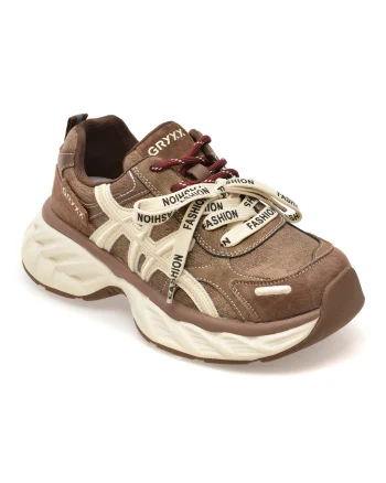 Pantofi sport GRYXX maro, 65336, din piele ecologica