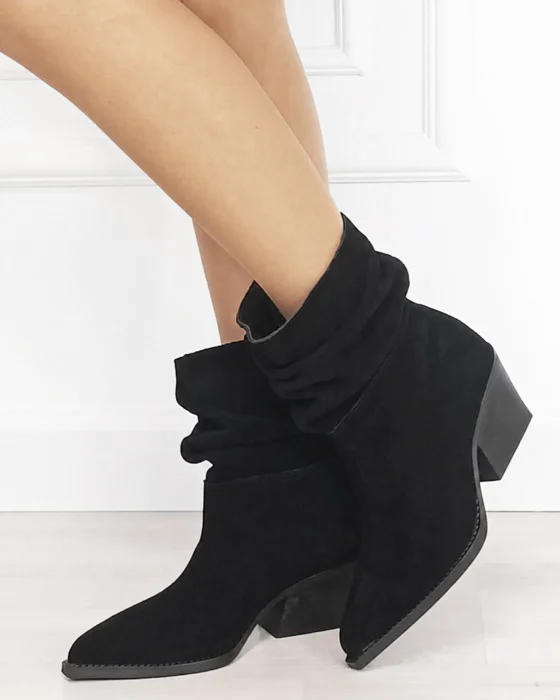 Ciocate scurte dama negre din piele naturala 5308A 110
