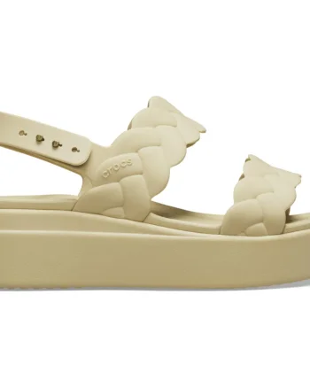 Sandale Crocs Brooklyn Woven Low Wedge Maro - Chai