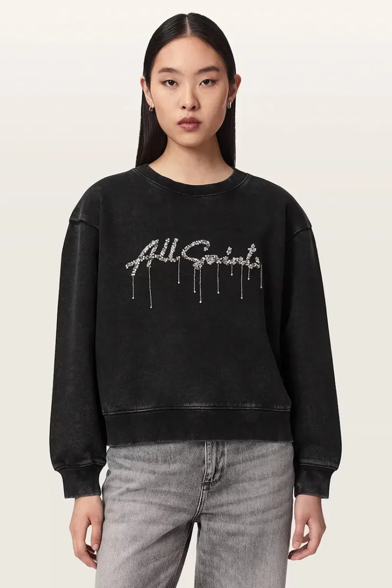 AllSaints  hanorac pentru femei din bumbac CHAINS PIPPA