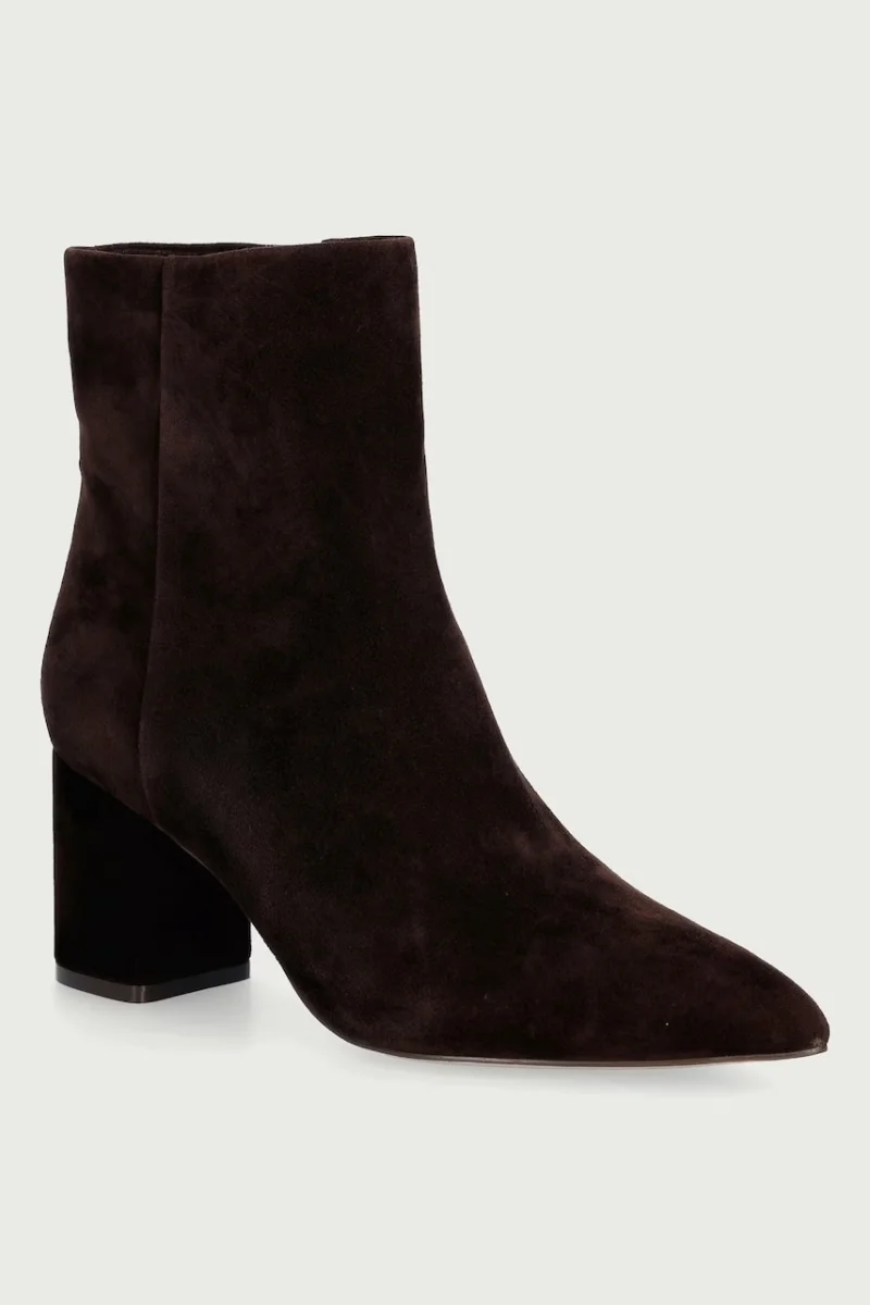 Twinset  botine cu toc pentru femei din piele întoarsă