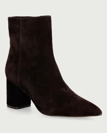 Twinset  botine cu toc pentru femei din piele întoarsă