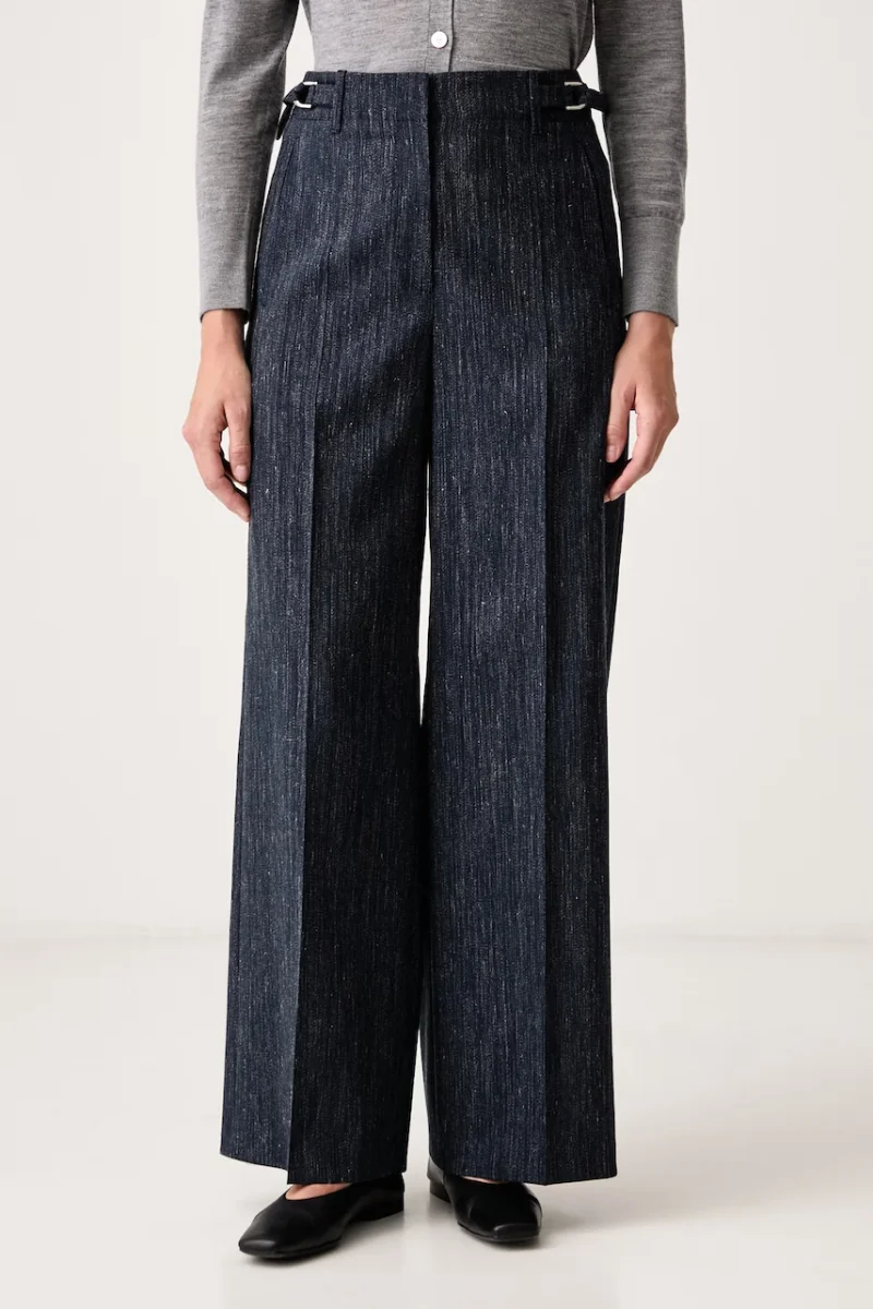 BOSS  pantaloni wide leg pentru femei cu lână Tamilly