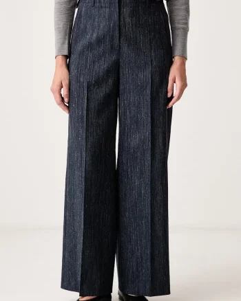 BOSS  pantaloni wide leg pentru femei cu lână Tamilly
