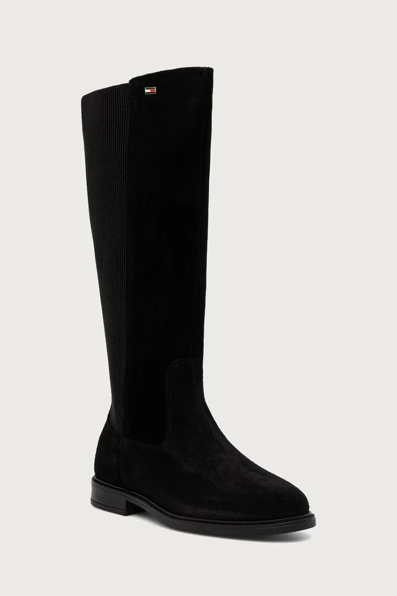 Tommy Hilfiger  cizme pentru femei din piele întoarsă ENAMEL FLAG SUEDE HIGH CHELSEA