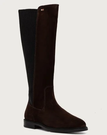 Tommy Hilfiger  cizme pentru femei din piele întoarsă ENAMEL FLAG SUEDE HIGH CHELSEA