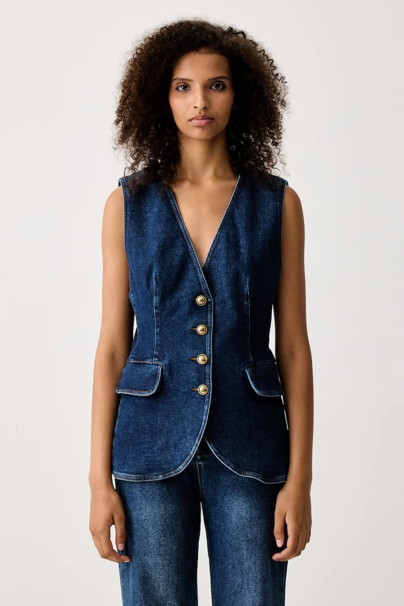 Luisa Spagnoli  vestă pentru femei din denim Selettivo