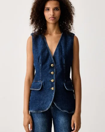 Luisa Spagnoli  vestă pentru femei din denim Selettivo