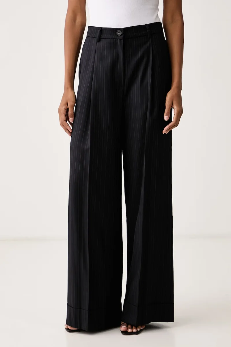 ViCOLO  pantaloni wide leg pentru femei cu amestec de lână