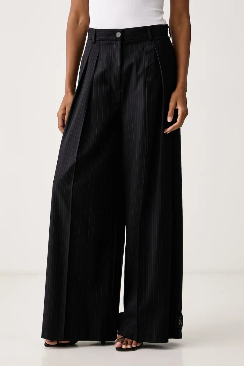 ViCOLO  pantaloni straight pentru femei cu amestec de lână