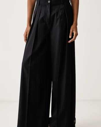 ViCOLO  pantaloni straight pentru femei cu amestec de lână