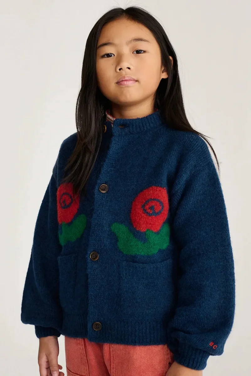Bobo Choses  cardigan pentru copii cu amestec de lână Stamp Bloom