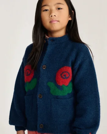 Bobo Choses  cardigan pentru copii cu amestec de lână Stamp Bloom