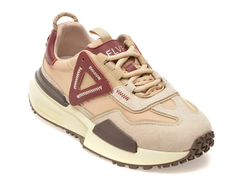 Pantofi sport FLAVIA PASSINI bej, 60017, din material textil si piele naturala