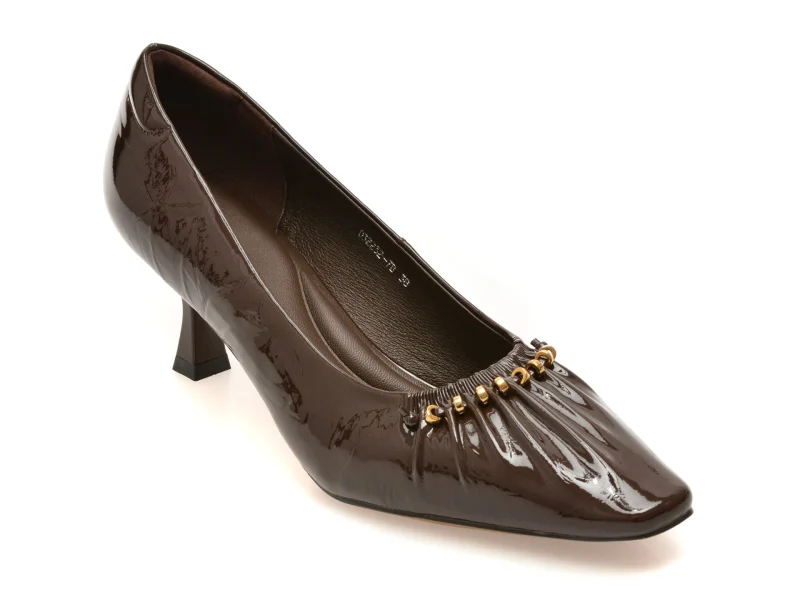Pantofi eleganti EPICA maro, 32232, din piele naturala lacuita