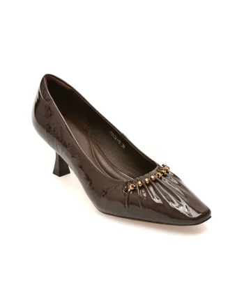 Pantofi eleganti EPICA maro, 32232, din piele naturala lacuita