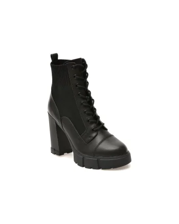 Ghete ALDO negre, REBEL 001, din piele naturala si material textil