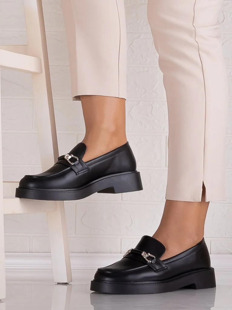 Pantofi dama casual Negri din Piele Ecologica Rashida