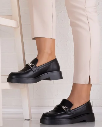 Pantofi dama casual Negri din Piele Ecologica Rashida
