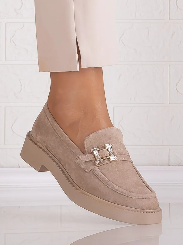 Pantofi dama casual Bej din Piele Ecologica Intoarsa Zawina