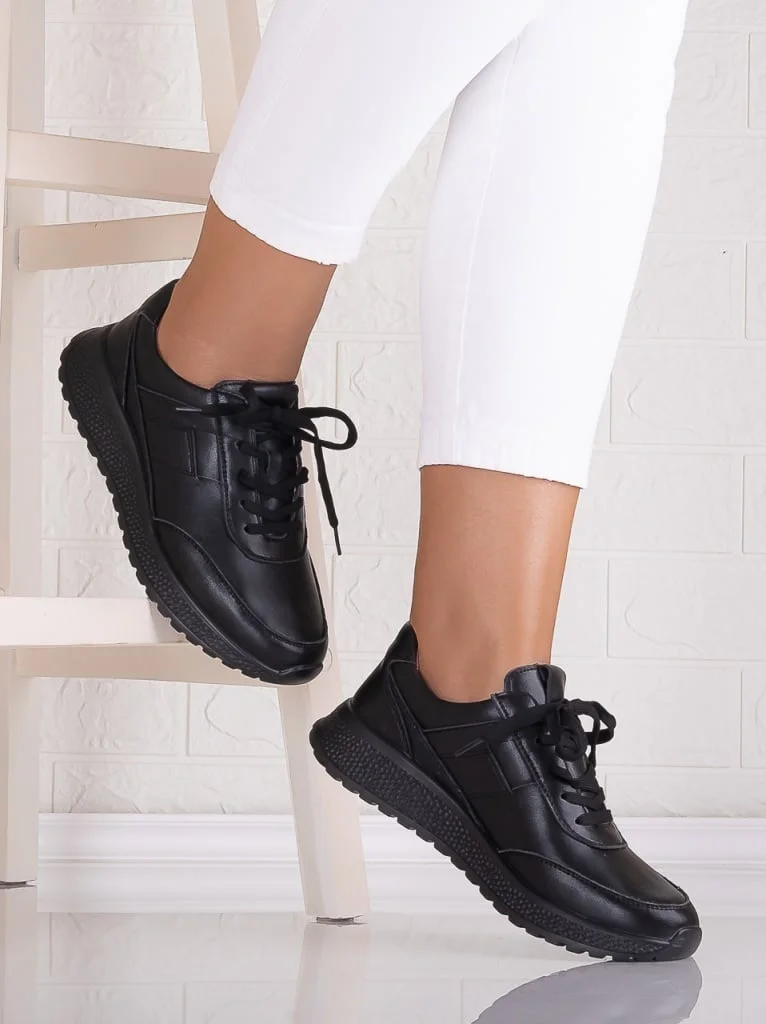Pantofi dama casual Negri din Piele Naturala Jenina