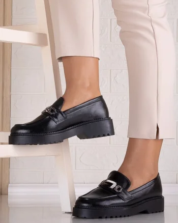 Pantofi dama casual Negri din Piele Ecologica Morgana