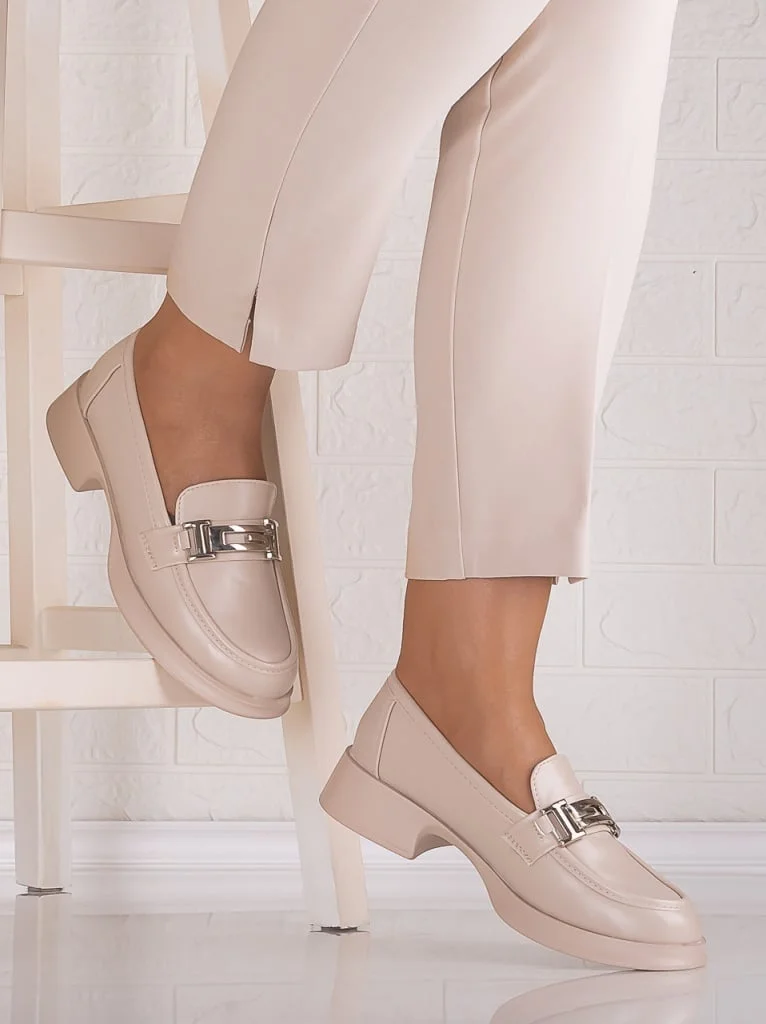 Pantofi dama casual Bej din Piele Ecologica Vanora