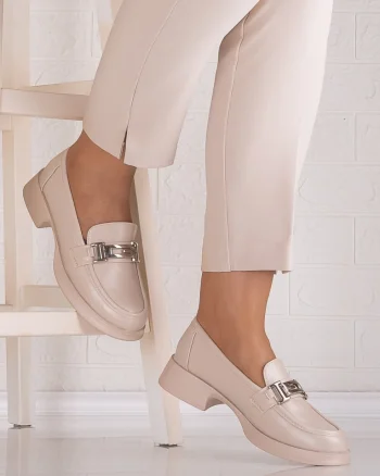 Pantofi dama casual Bej din Piele Ecologica Vanora