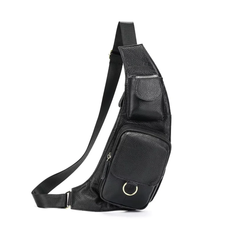 Geanta pentru barbati, Elrohir GT3313, piele naturala, Negru