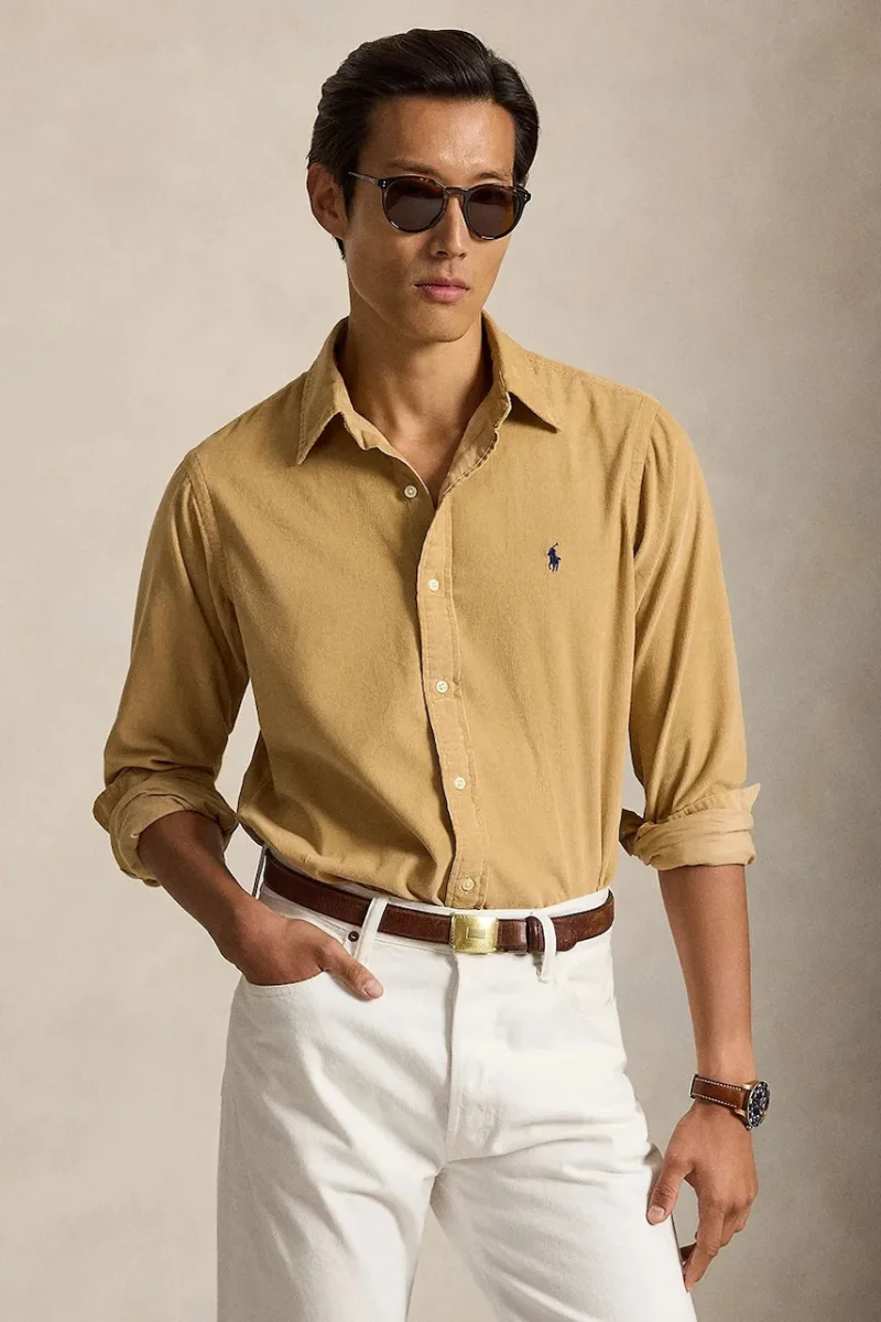 Polo Ralph Lauren  cămașă pentru bărbați din bumbac 21W Corduroy