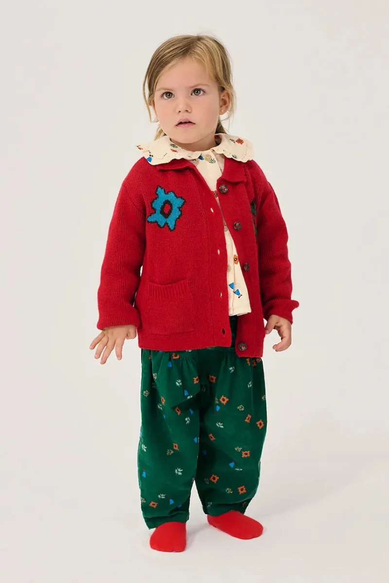 Bobo Choses  cardigan pentru copii cu amestec de lână Blossom