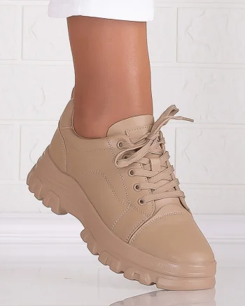Pantofi dama casual Khaki din Piele Naturala Alisma