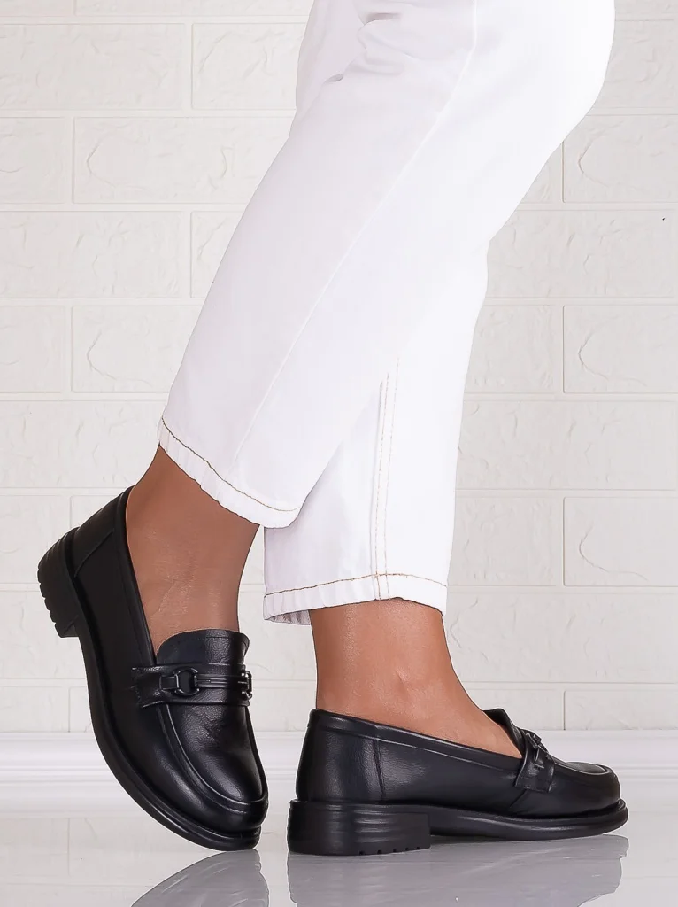 Pantofi dama casual Negri din Piele Naturala Ainosa