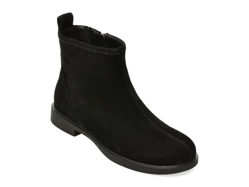 Ghete FLAVIA PASSINI negre, ATC475, din piele intoarsa