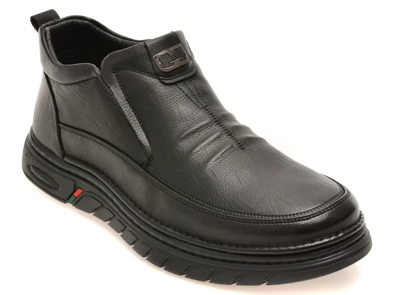 Ghete BITE THE BULLET negre, 86371, din piele naturala