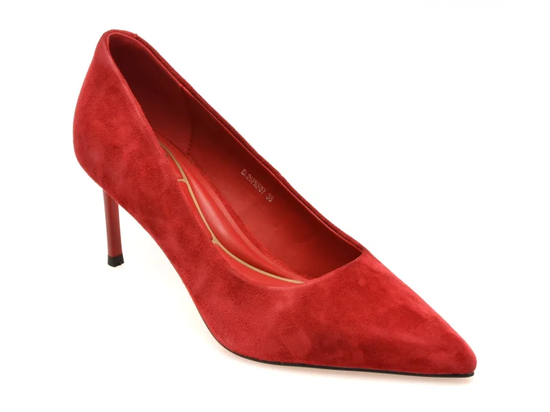 Pantofi eleganti FLAVIA PASSINI rosii, KL26PRF, din piele intoarsa