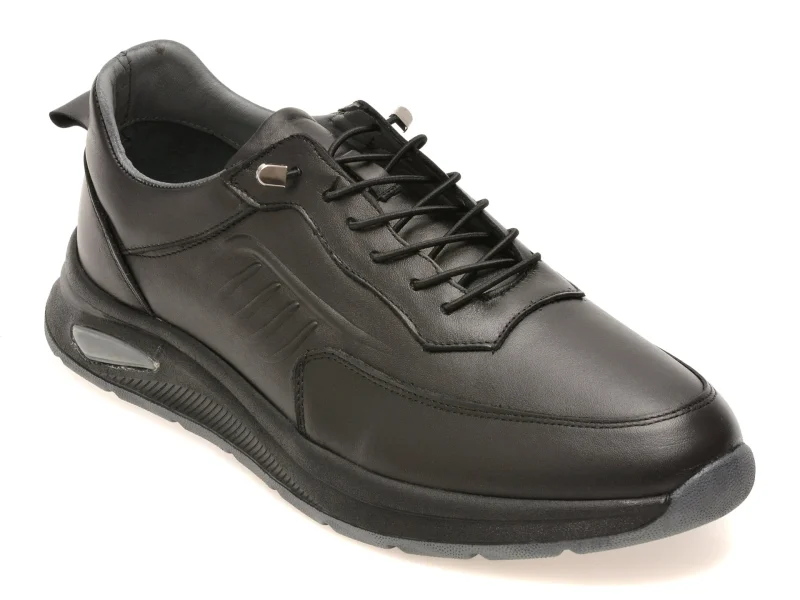 Pantofi sport BERLANTY negri, BRT705, din piele naturala