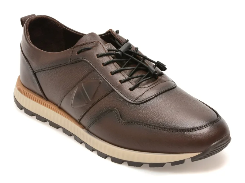 Pantofi sport BITE THE BULLET maro, OY1105, din piele naturala