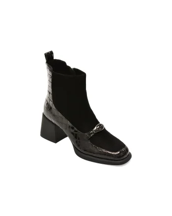 Ghete FLAVIA PASSINI negre, J3953, din piele intoarsa
