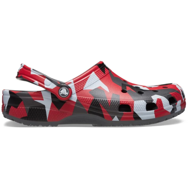 Saboti Crocs Classic Geo Camo Clog Gri - Slate Grey/Multi