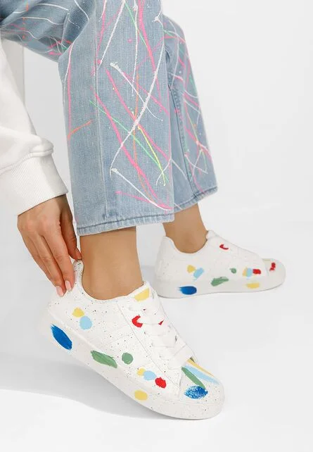 Sneakers dama Nevara albi