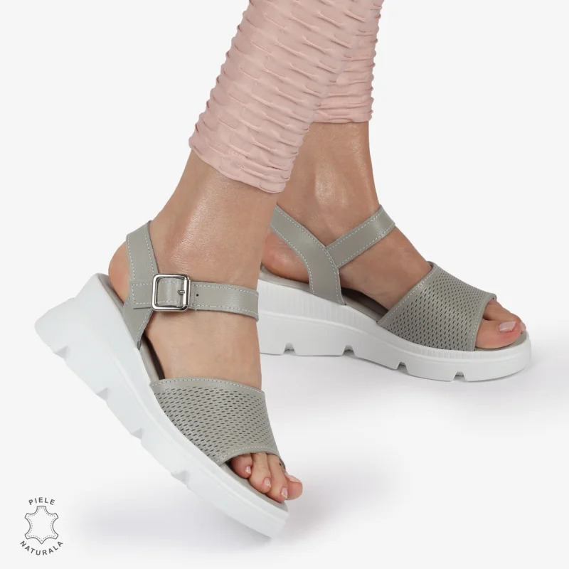 SAndale DAMA DIN PIELE NATURALA CU TALPA INALTA CRL1420 GRI