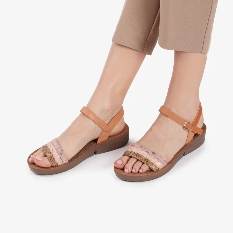 Sandale din Piele Ecologica CRL0160 Roz