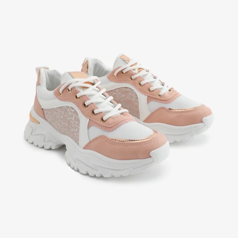 SNEAKERS dama din piele ecologica CRL0707 ROZ