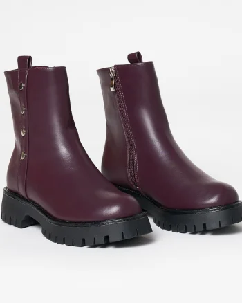 Ghete dama din Piele Ecologica CRL0630 Bordo
