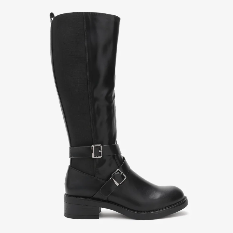Cizme dama din Piele Ecologica CRL0695 Negre