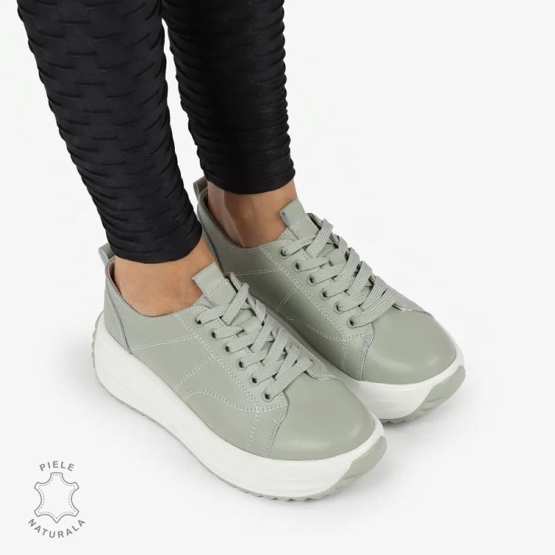 Pantofi casual piele naturala cu talpa inalta CRL1307 BARILLA