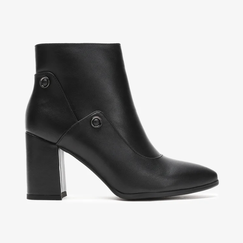 Botine dama din Piele Ecologica CRL0655 Negre