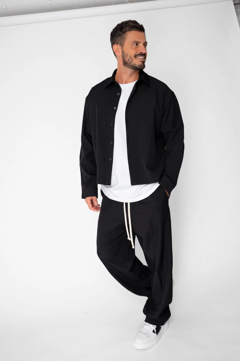 Set Camasa cu nasturi si pantalon lung Black